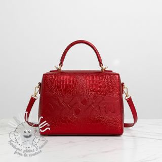 Simili cuir SNAKE rouge metal