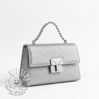 Simili cuir SNAKE blanc argent