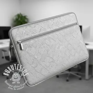 Simili cuir SNAKE blanc argent