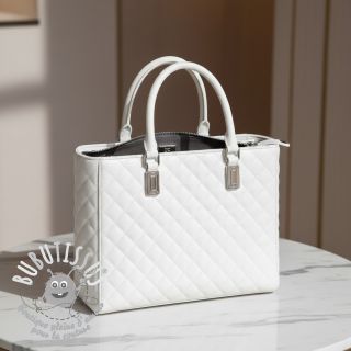 Simili cuir MATELASSE blanc