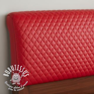 Simili cuir MATELASSE rouge