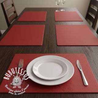 Simili cuir Tanneur double face rouge daim