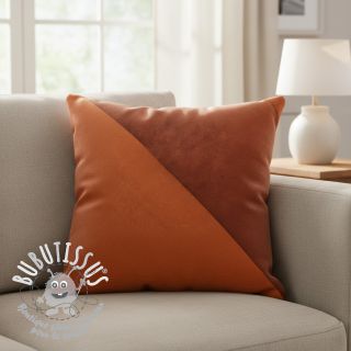 Simili cuir suédine ALASKA orange/brique