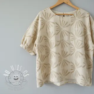 Viscose lin Desert flowers design A