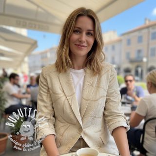 Viscose lin Desert flowers design C