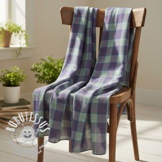 Viscose lin YARN DYED Square green