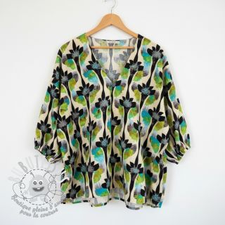 Viscose lin Artificial flower design A digital print