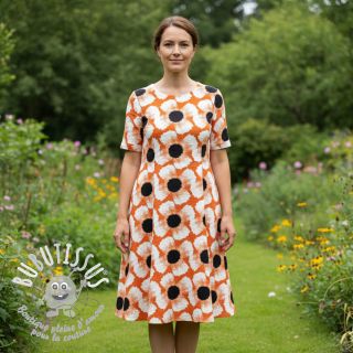 Viscose lin Waxflower design A digital print