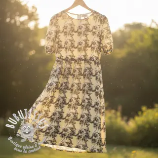 Viscose lin Hibiscus digital print