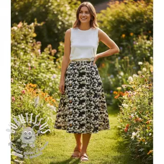 Viscose lin Daisy design A digital print