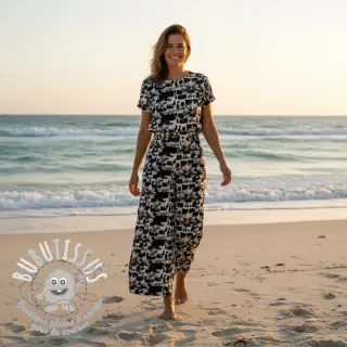Viscose lin Daisy design A digital print