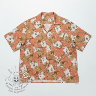 Viscose lin Crane bird design B digital print