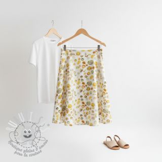 Viscose lin Natural Lin Livy yellow digital print