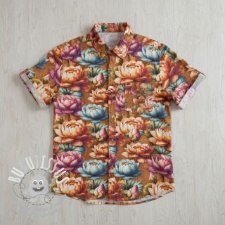 Viscose lin Marigold design C digital print