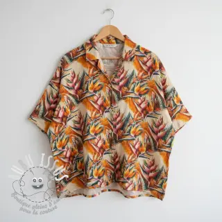 Viscose lin Marigold design A digital print