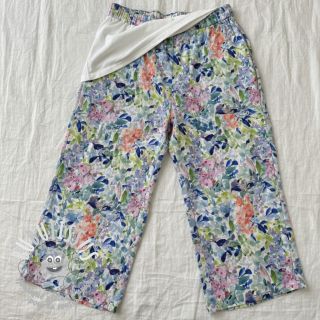 Viscose lin CREPE Flowers blue digital print