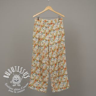 Viscose lin CREPE Flowers yellow digital print