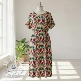 Viscose lin Azalea design A digital print