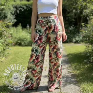 Viscose lin Azalea design A digital print