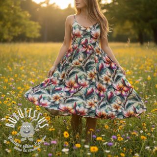 Viscose lin Jasmine design C digital print