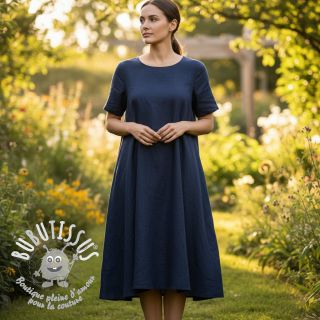 Viscose lin PREMIUM navy blue