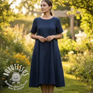 Viscose lin PREMIUM navy blue