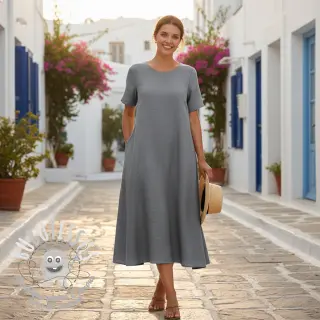 Viscose lin PREMIUM middle grey