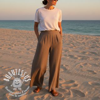 Viscose lin CRINCLE taupe