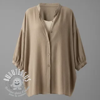 Viscose lin CRINCLE sand