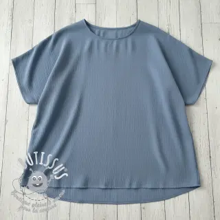 Viscose lin CRINCLE blue shadow
