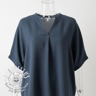Viscose lin CRINCLE navy