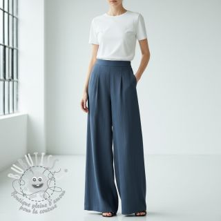 Viscose lin CRINCLE navy