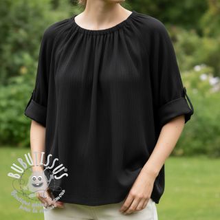 Viscose lin CRINCLE black