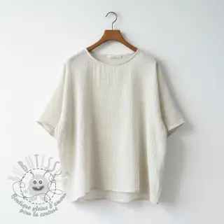 Viscose lin CRINCLE off white
