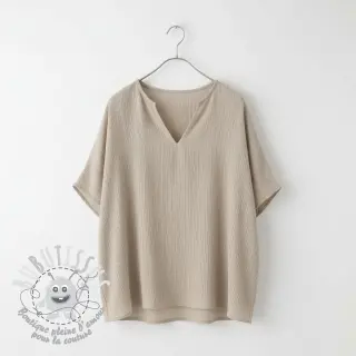 Viscose lin CRINCLE beige