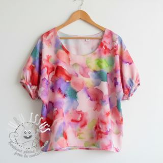 Viscose SATIN Ambre pink digital print