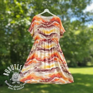 Viscose SATIN Chloe red digital print