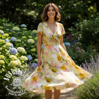 Viscose SATIN Ambre yellow digital print