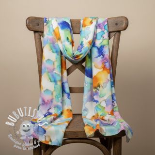 Viscose SATIN Ambre blue digital print