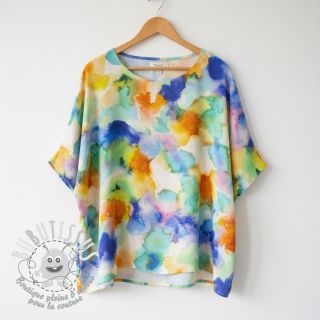 Viscose SATIN Ambre blue digital print