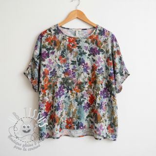 Viscose SATIN Flowie Kin off white digital print