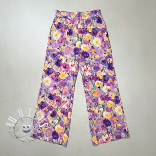 Viscose SATIN Lavender flowers digital print