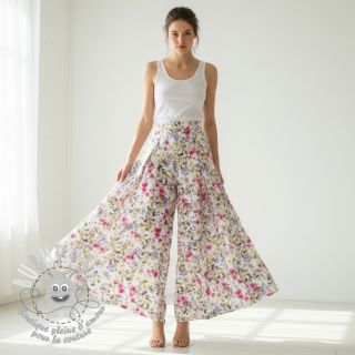 Viscose RADIANCE Flower Uma white digital print
