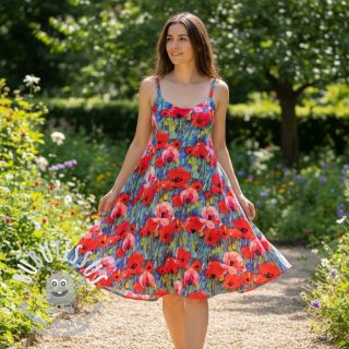 Viscose RADIANCE Poppies digital print