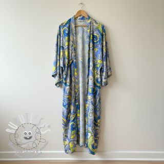 Viscose RADIANCE Abstract paisley blue digital print