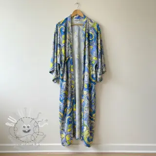 Viscose RADIANCE Abstract paisley blue digital print