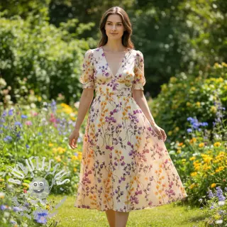 Viscose RADIANCE Ephora flowers digital print