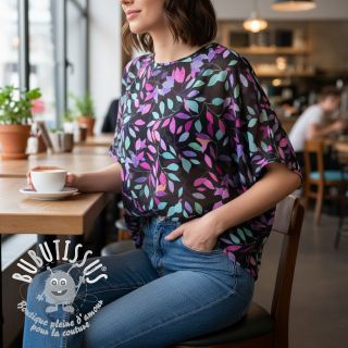 Viscose RADIANCE Barbara black digital print