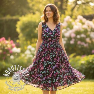 Viscose RADIANCE Barbara black digital print