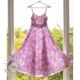 Viscose RADIANCE Anabella leaves pink digital print